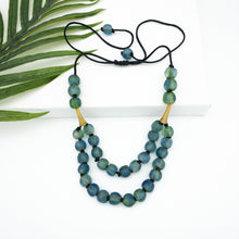 Load image into Gallery viewer, Recycled Glass &#39;Rise and Shine&#39; Adjustable Necklace - Ocean

