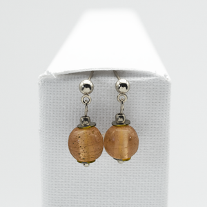 Recycled Glass Rose Garnet Zodiac Birthstone Earrings (January) (Silver or Gold)