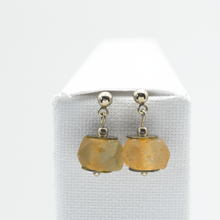 Load image into Gallery viewer, Recycled Glass Citrine Zodiac Birthstone Earrings (November)
