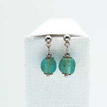 Load image into Gallery viewer, Recycled Glass Aquamarine Zodiac Birthstone Earrings (March)

