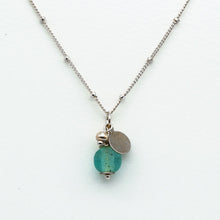 Load image into Gallery viewer, Recycled Glass Aquamarine Zodiac Birthstone Necklace (March)
