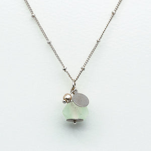 Recycled Glass Diamond Zodiac Birthstone Necklace (April) (Silver or Gold)