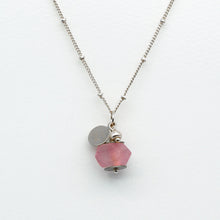 Load image into Gallery viewer, Recycled Glass Soft Ruby Zodiac Birthstone Necklace (July)
