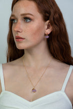 Load image into Gallery viewer, Recycled Glass Amethyst Zodiac Birthstone Necklace (February) (Silver or Gold)
