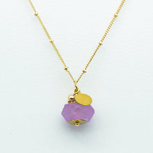 Load image into Gallery viewer, Recycled Glass Amethyst Zodiac Birthstone Necklace (February)

