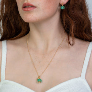 Recycled Glass Green Garnet Zodiac Birthstone Necklace (January)