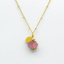 Load image into Gallery viewer, Recycled Glass Soft Ruby Zodiac Birthstone Necklace (July)
