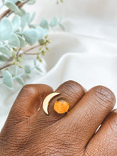 Load image into Gallery viewer, Recycled Glass Moon Ring - Amber
