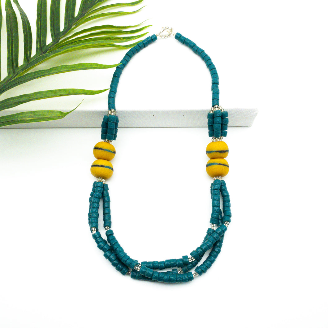 Recycled Glass 'Knot Your Average' necklace - Teal