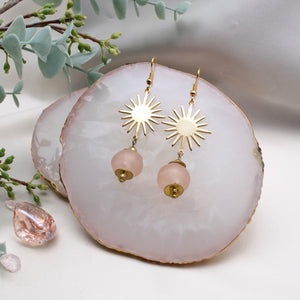 Recycled Glass Radiant earring - Blush Pink