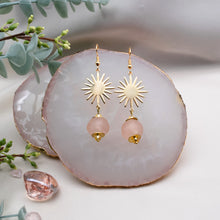 Load image into Gallery viewer, Recycled Glass Radiant earring - Blush Pink
