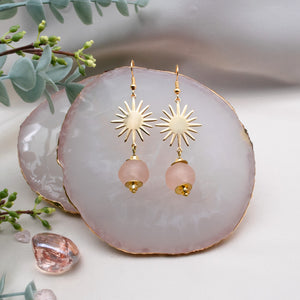 Recycled Glass Radiant earring - Blush Pink