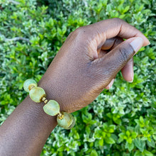 Load image into Gallery viewer, Earth Recycled Glass Bracelet: Sustainable, eco-friendly jewellery crafted from upcycled glass in rich, natural hues. Adjustable design for versatile styling. Embrace ethical fashion with this unique and environmentally-conscious accessory inspired by the Earth&#39;s beauty.
