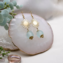 Load image into Gallery viewer, Recycled Glass Radiant earring - Ice Blue
