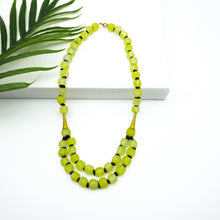 Load image into Gallery viewer, Recycled Glass Medium &#39;Rise and Shine&#39; necklace - Lime Green
