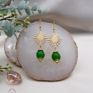 Recycled Glass Radiant earring - Fern Green