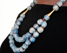 Load image into Gallery viewer, Recycled Glass Medium &#39;Rise and Shine&#39; necklace - Sky Blue
